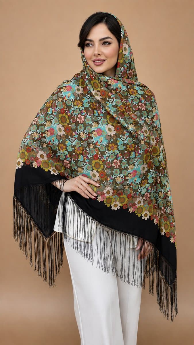 روسری ترکمنی طرح ایتالیایی