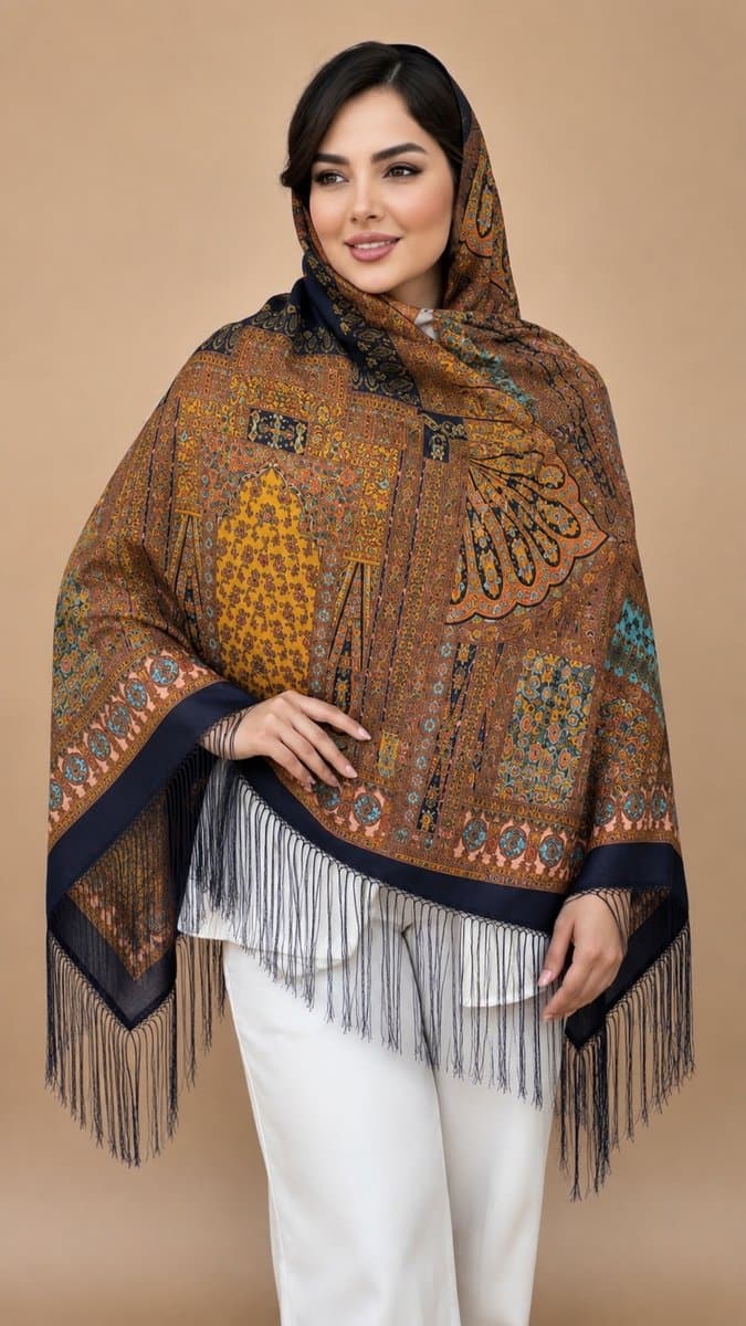 روسری ترکمنی طرح ایتالیایی