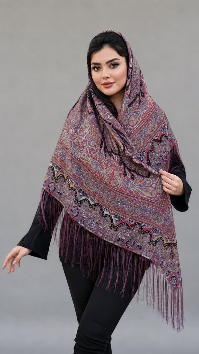 روسری ترکمنی طرح ایتالیایی