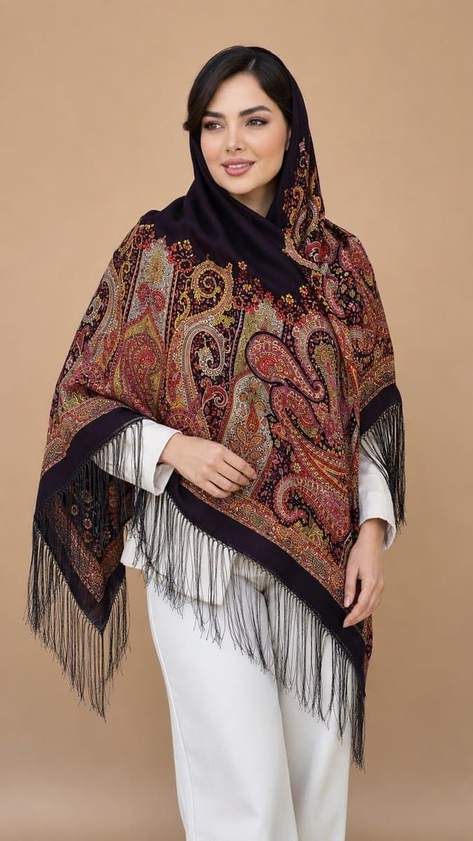 روسری ترکمنی طرح ایتالیایی
