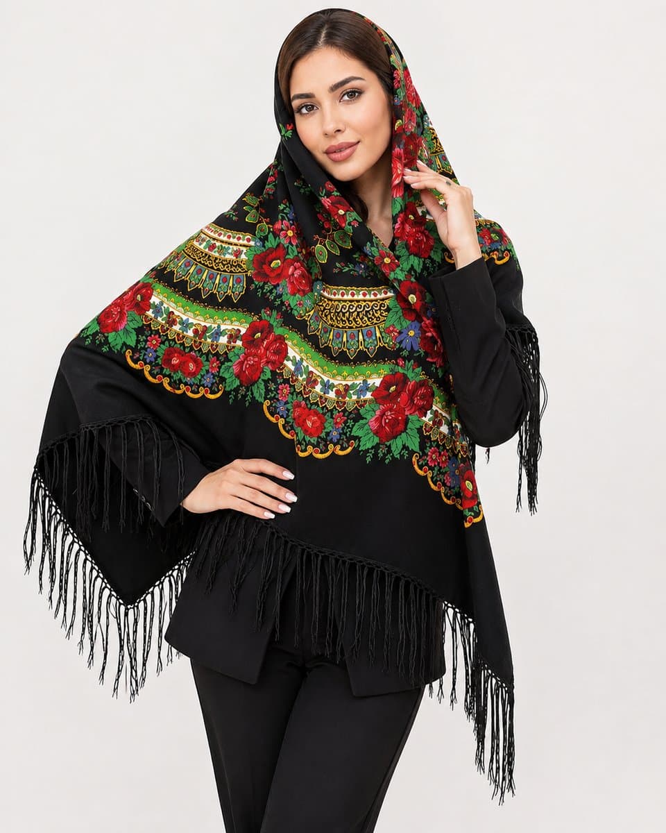 روسری ترکمنی پشمی اصیل