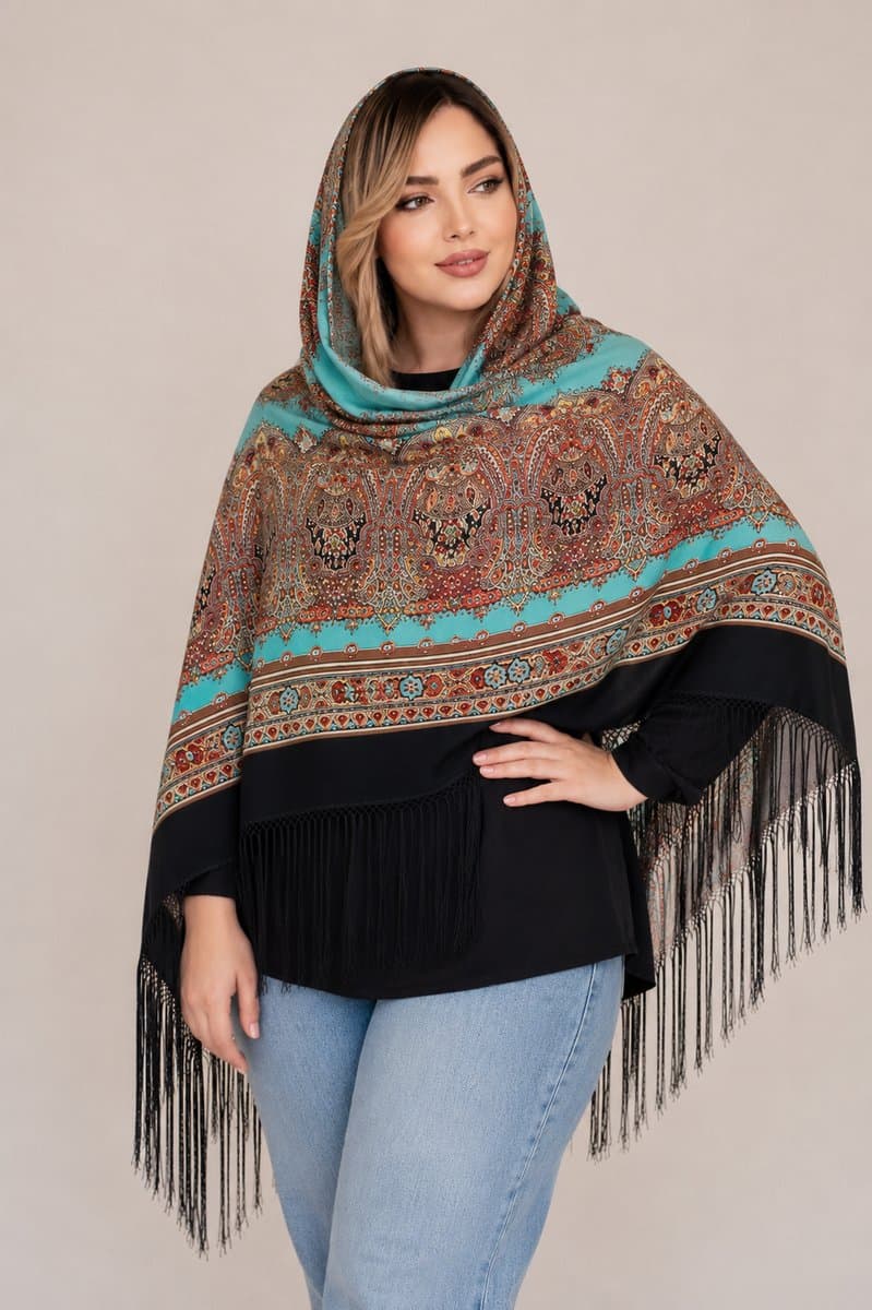 روسری ترکمنی طرح ایتالیایی