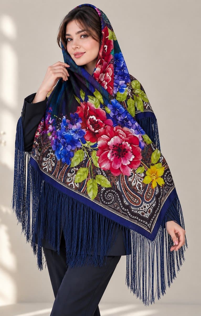 روسری ترکمنی طرح ایتالیایی