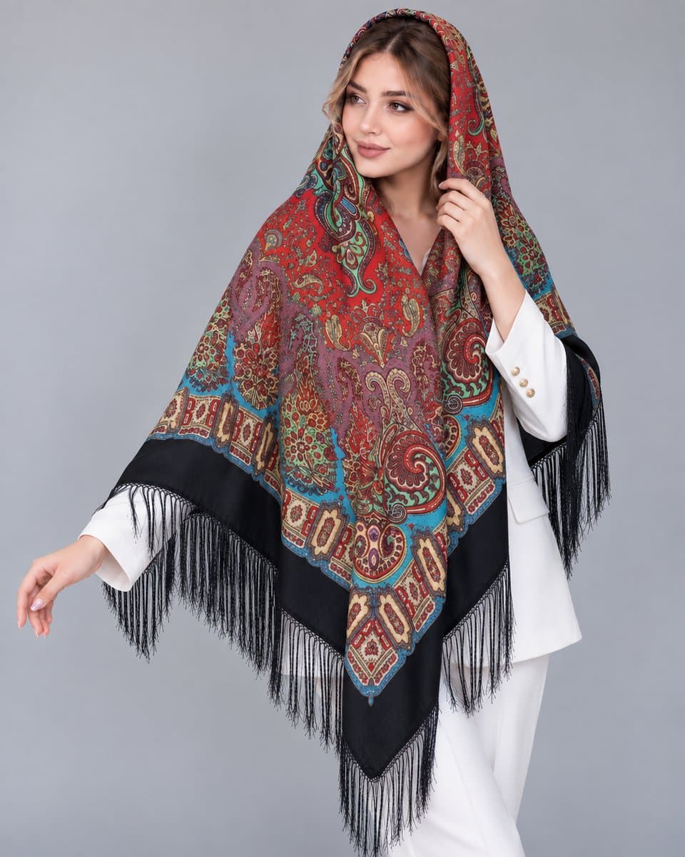 روسری ترکمنی طرح ایتالیایی
