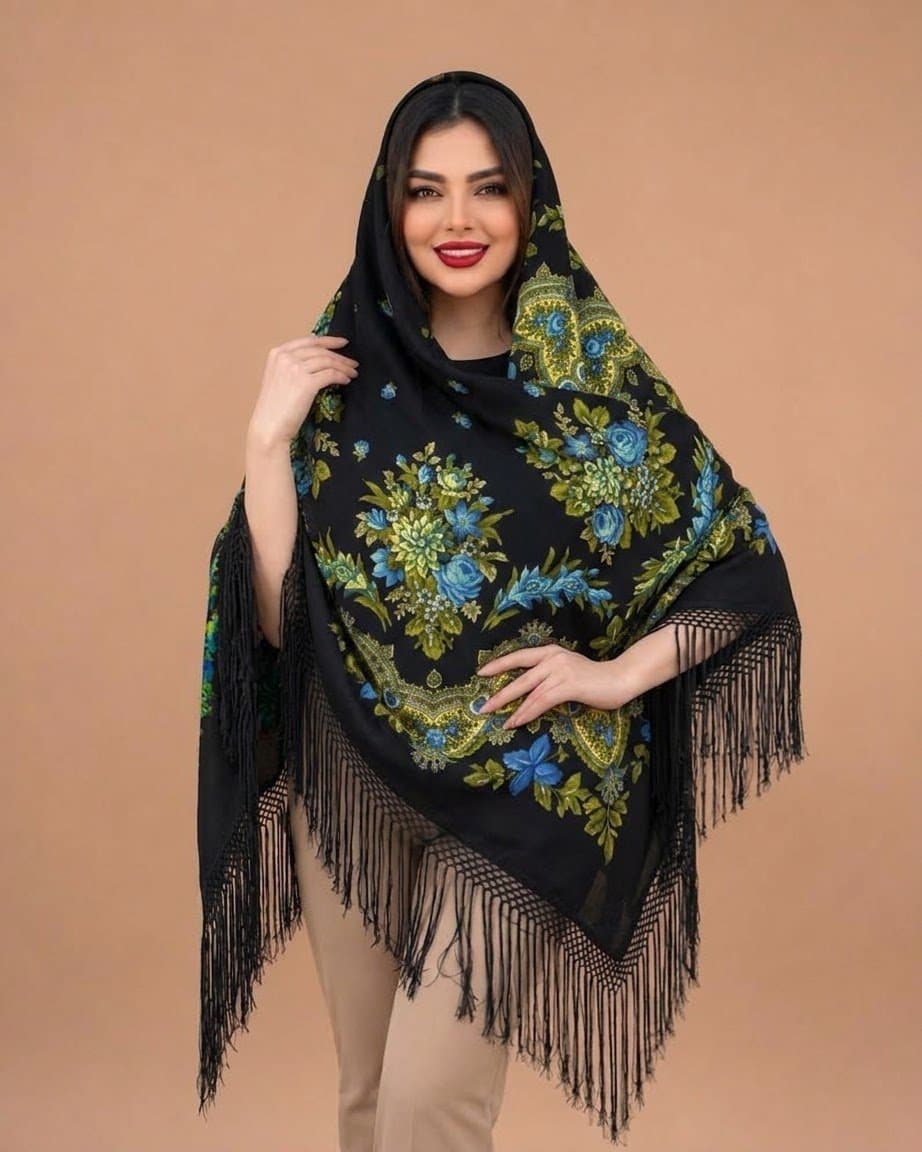 روسری ترکمنی پشمی اصیل