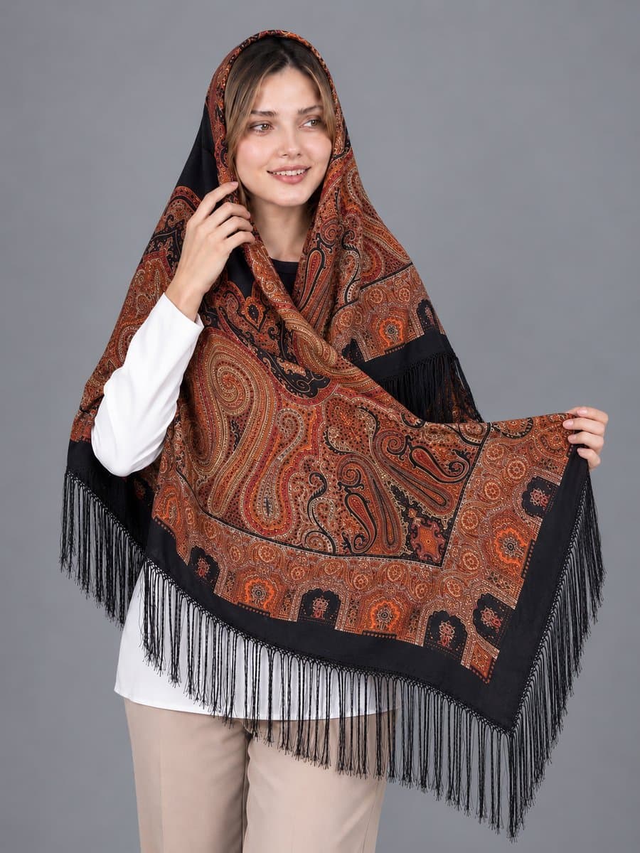 روسری ترکمنی طرح ایتالیایی