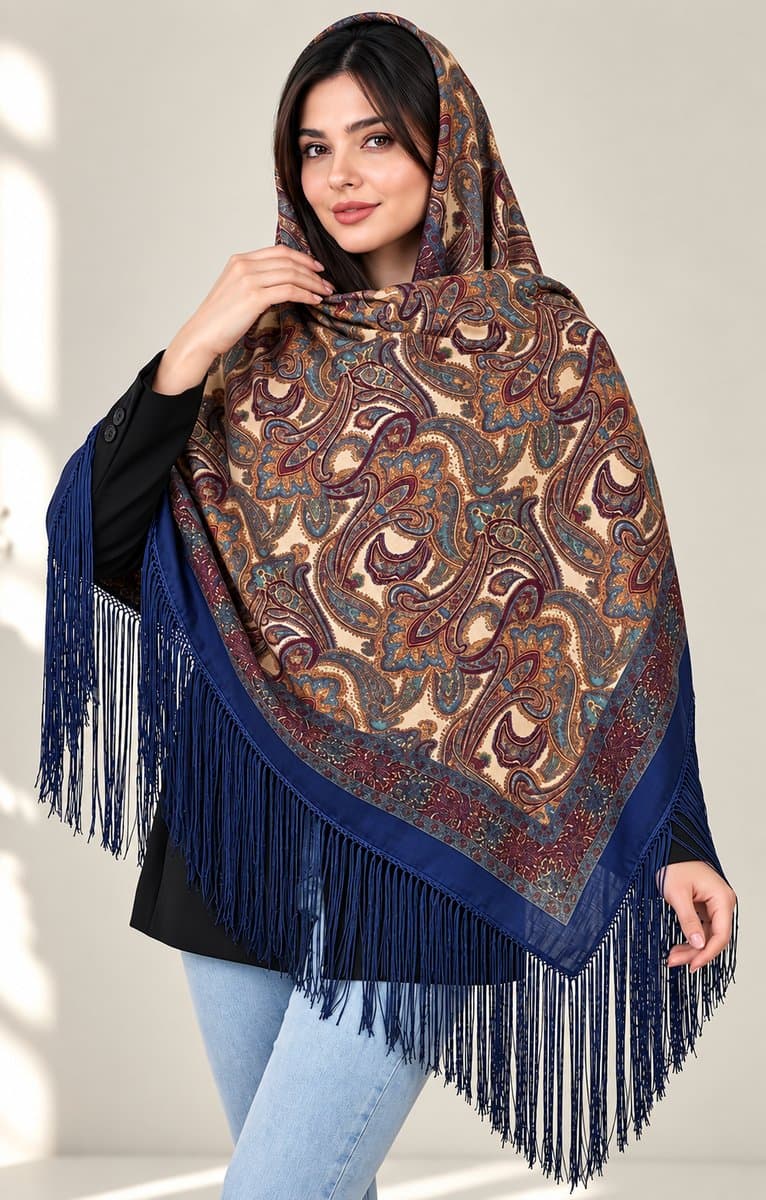 روسری ترکمنی طرح ایتالیایی