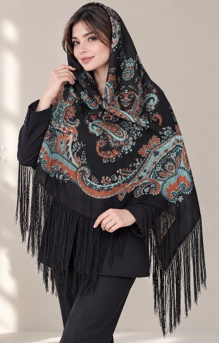 روسری ترکمنی طرح ایتالیایی