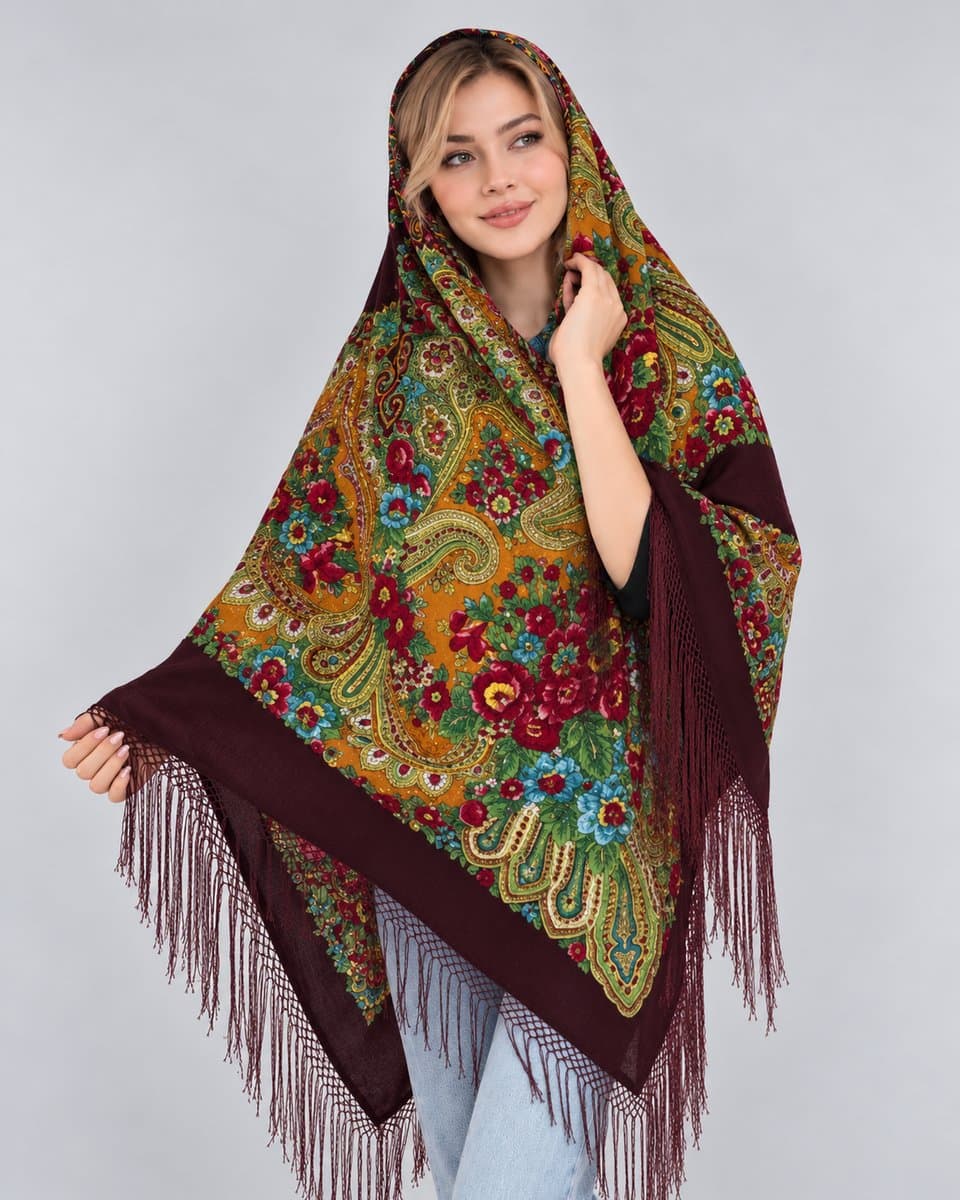 روسری ترکمنی پشمی اصیل