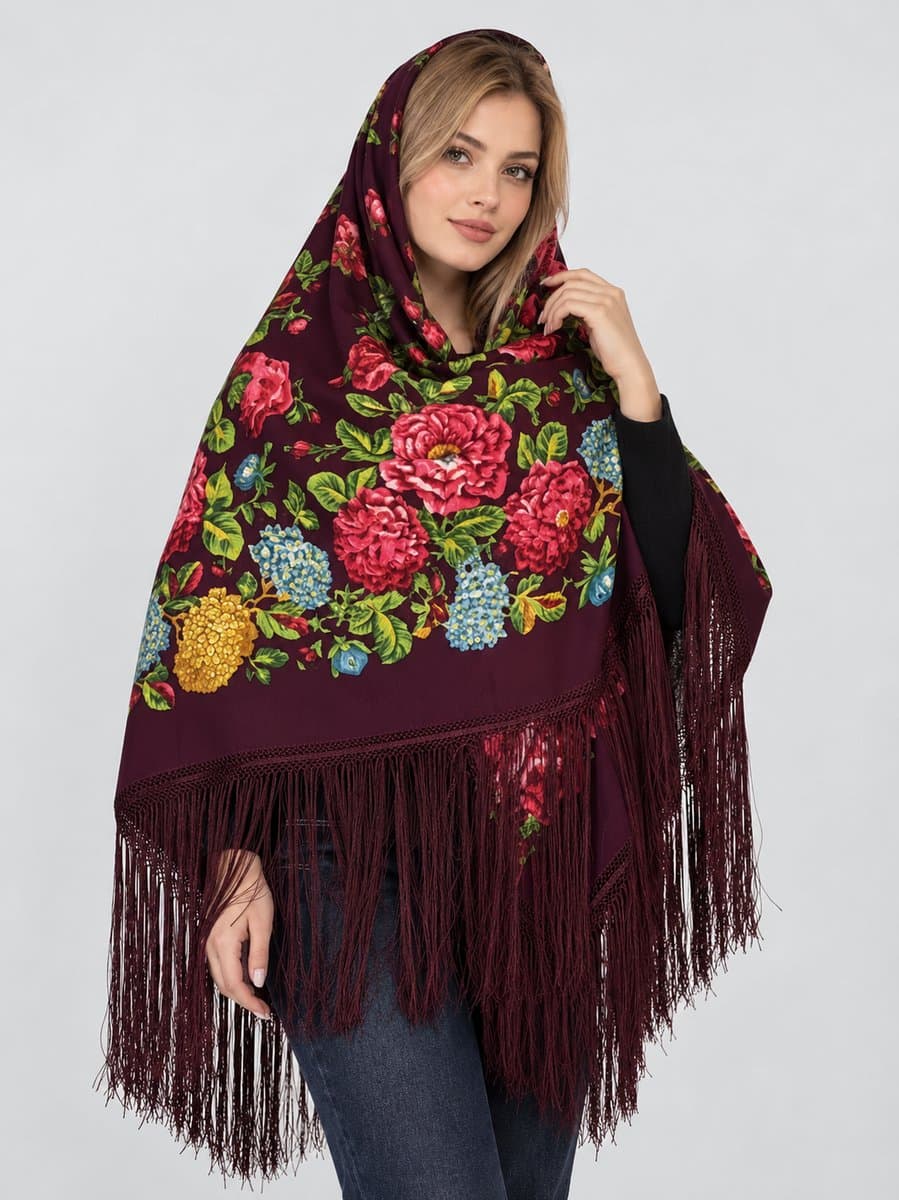 روسری ترکمنی پشمی اصیل
