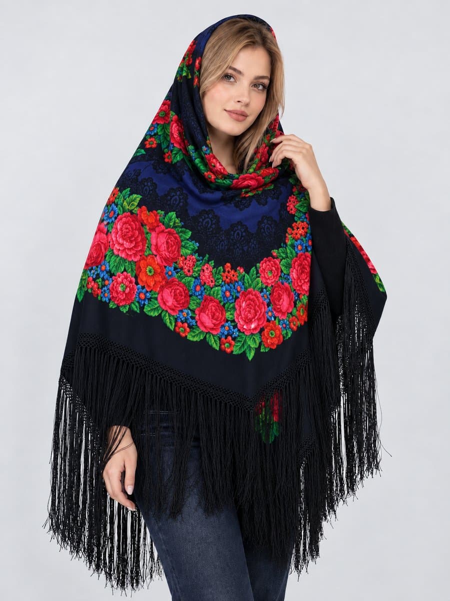 روسری ترکمنی پشمی اصیل