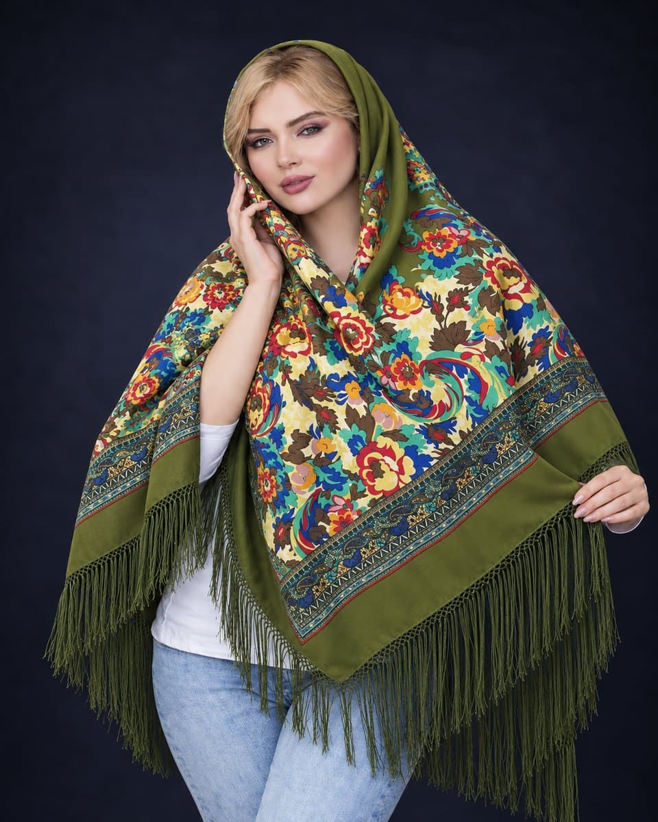 روسری ترکمنی طرح ایتالیایی
