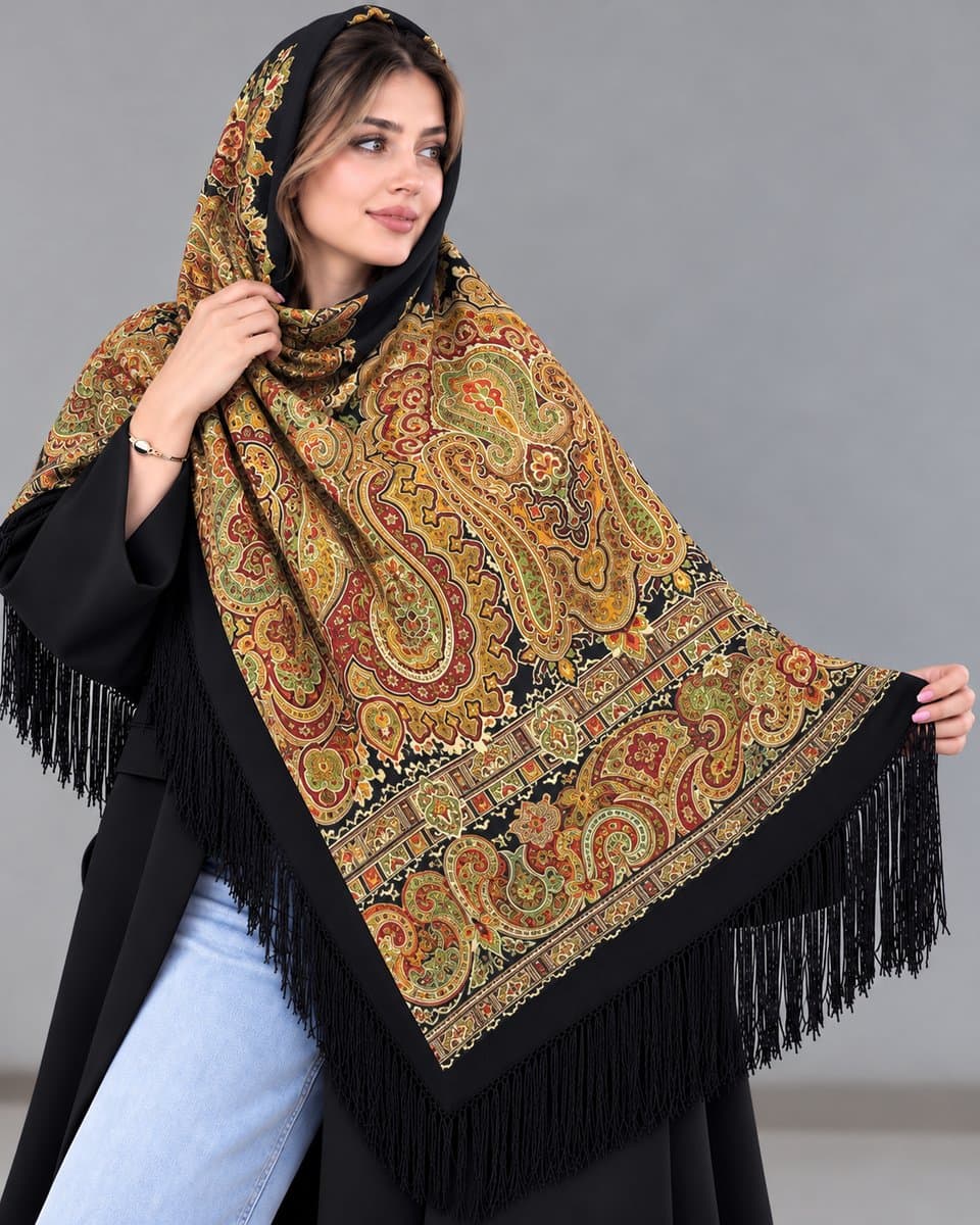 روسری ترکمنی طرح ایتالیایی
