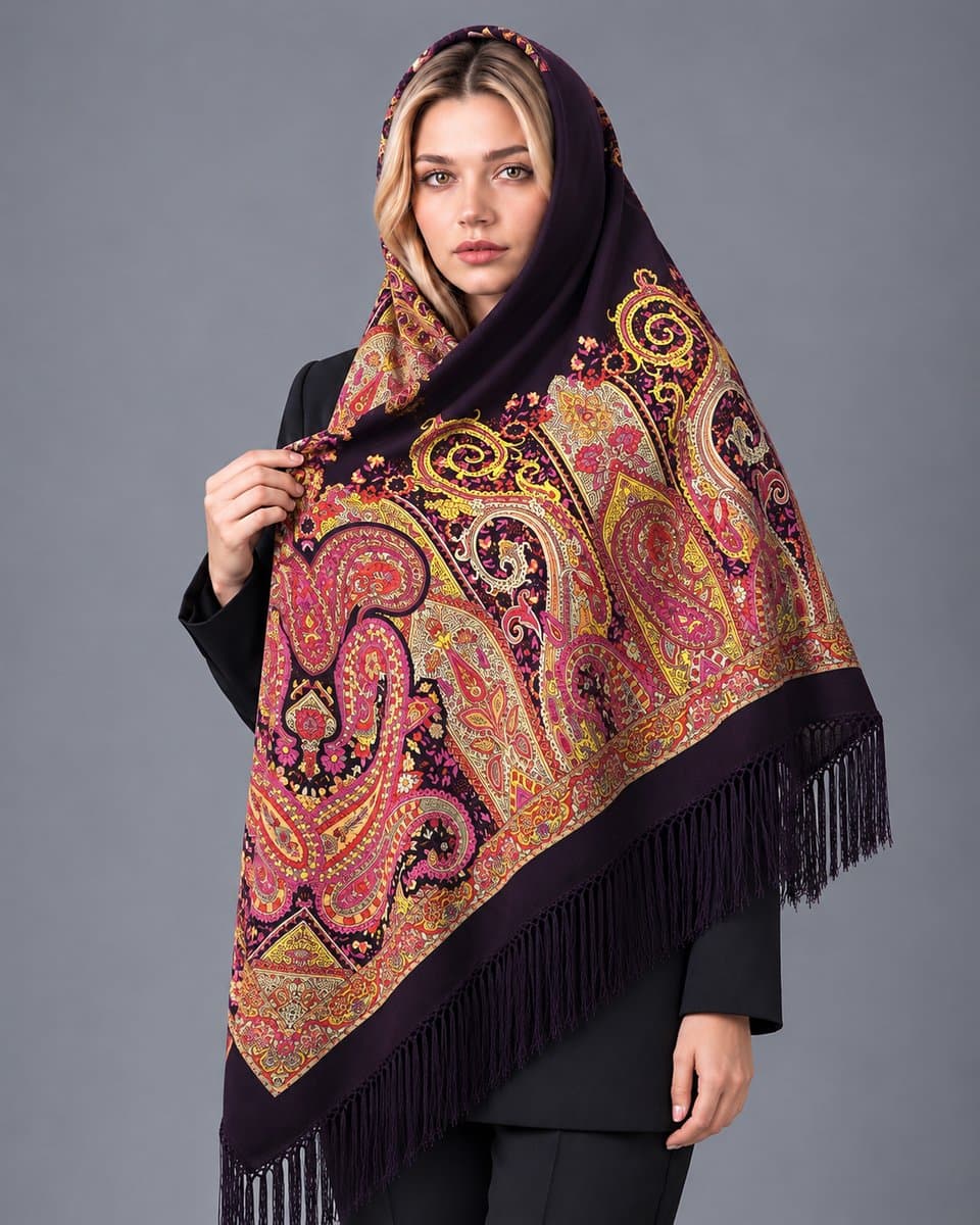 روسری ترکمنی طرح ایتالیایی