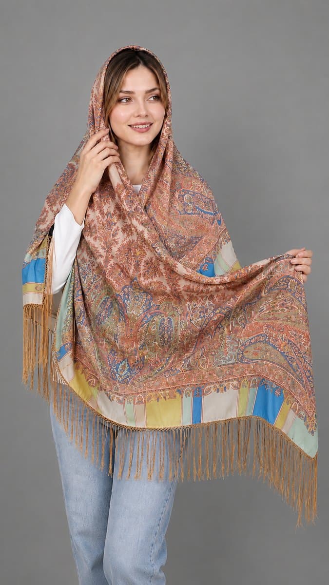 روسری ترکمنی طرح ایتالیایی