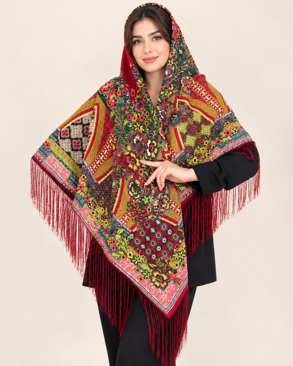 روسری ترکمنی طرح ایتالیایی