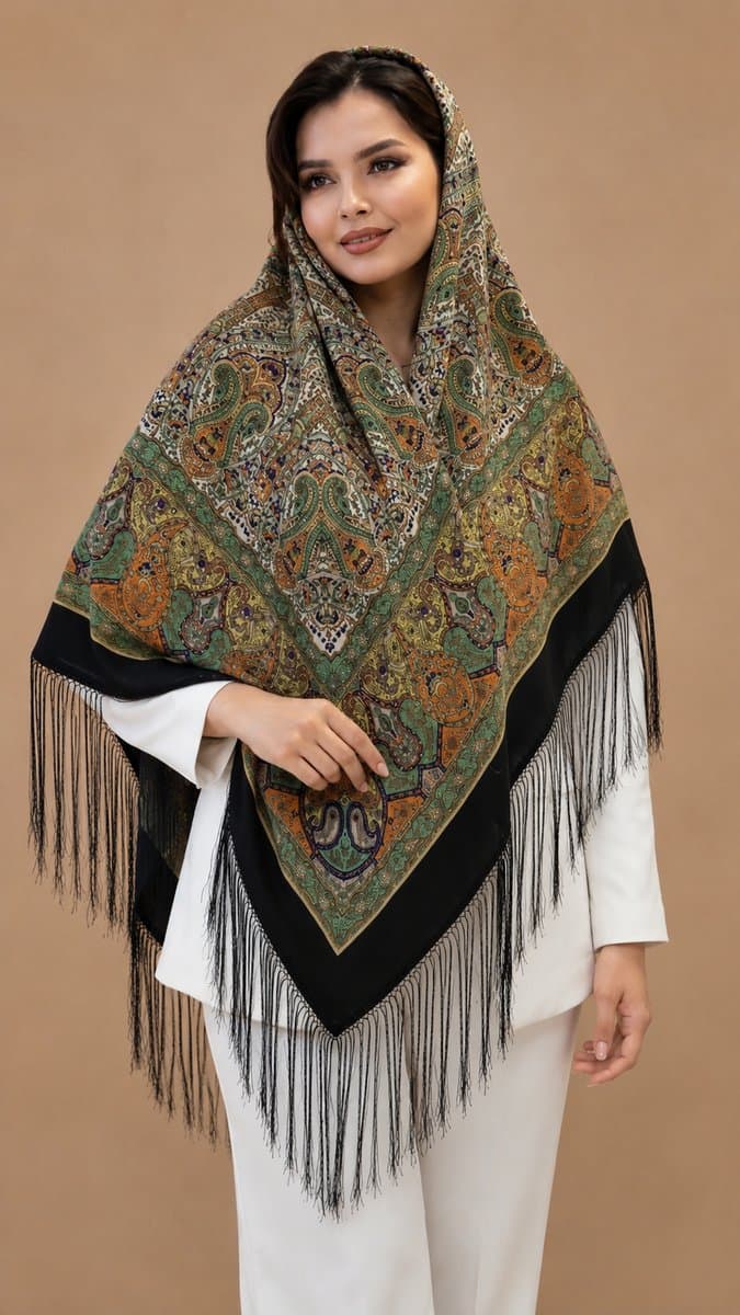 روسری ترکمنی طرح ایتالیایی