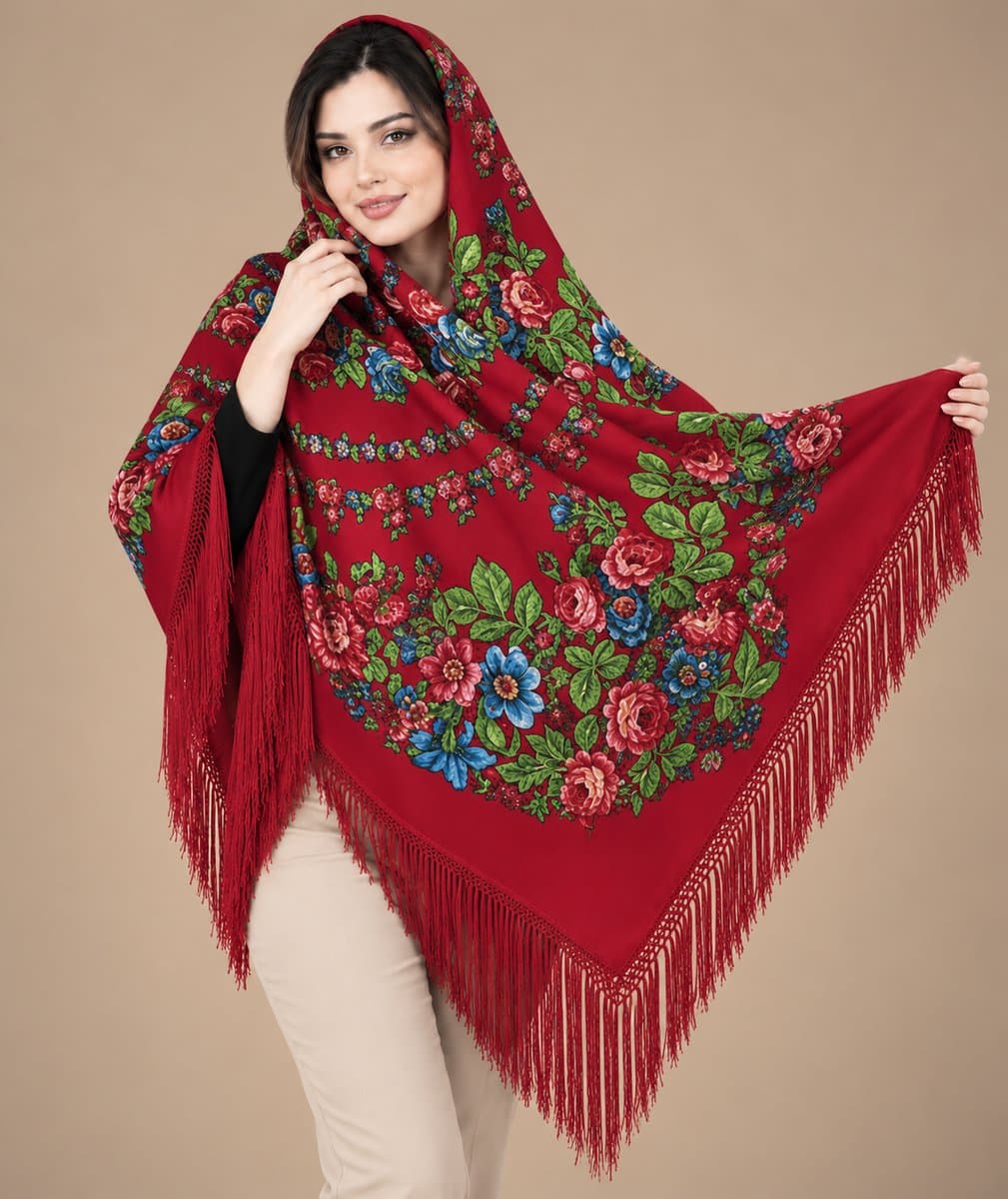 روسری ترکمنی پشمی اصیل