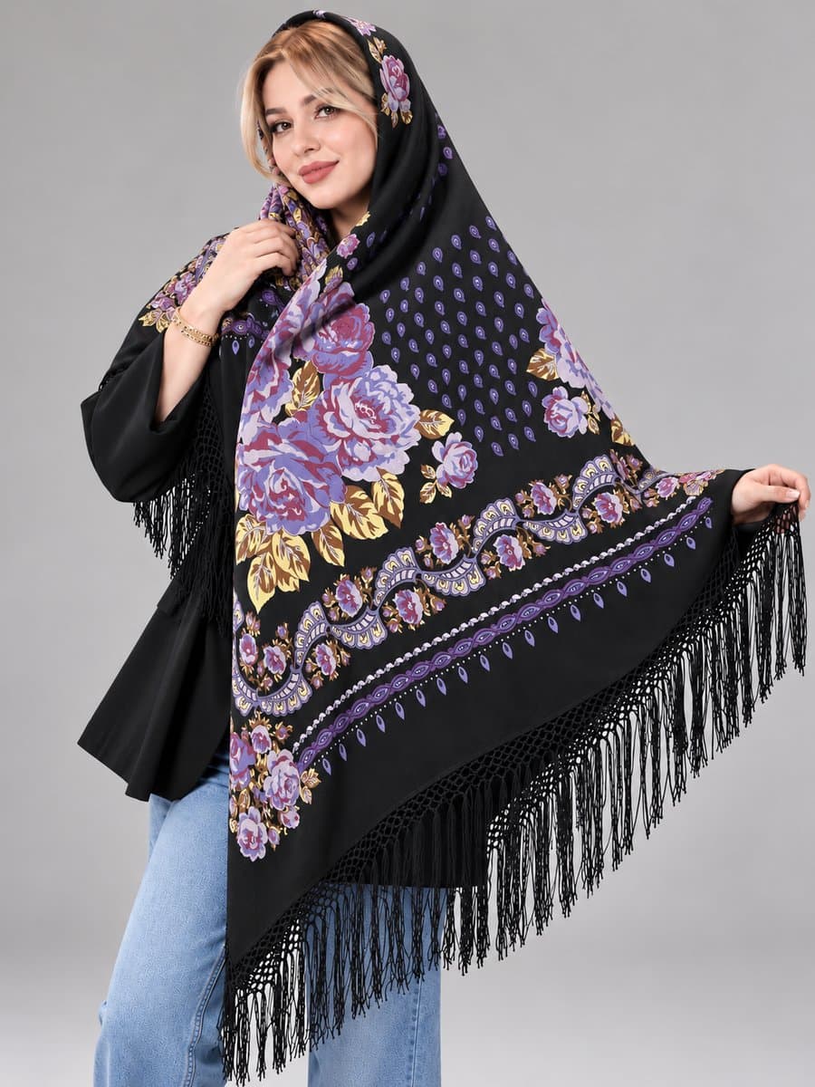 روسری ترکمنی پشمی اصیل