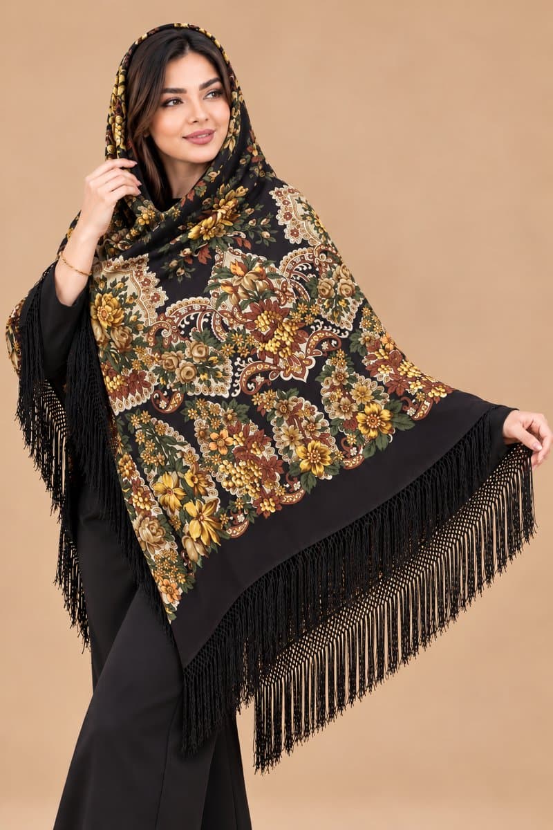 روسری ترکمنی پشمی اصیل