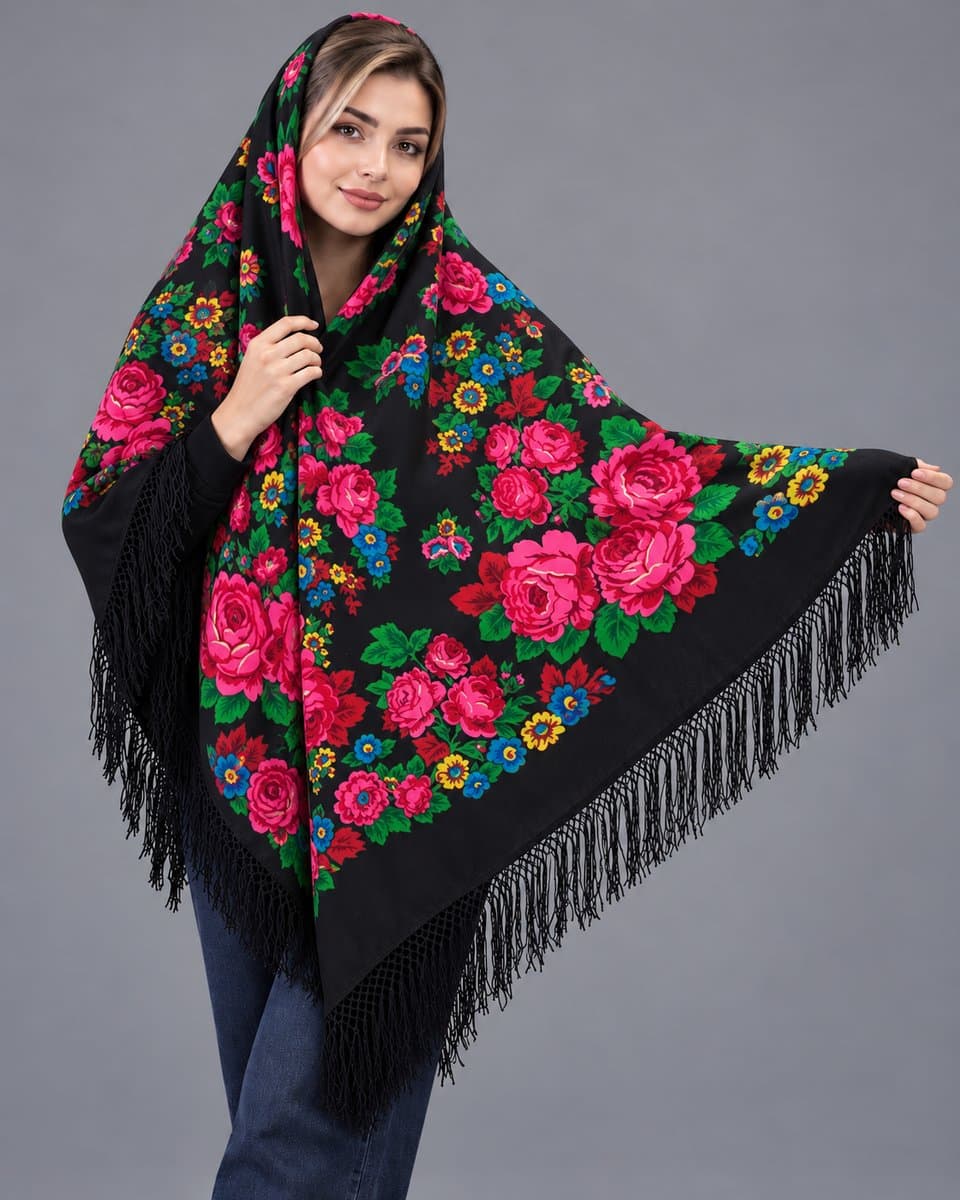 چارقد زیبای پشمی اصیل