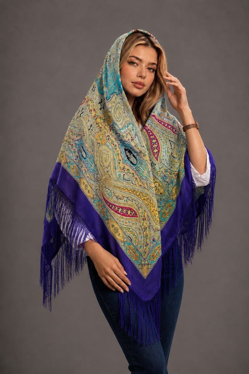 روسری ترکمنی طرح ایتالیایی