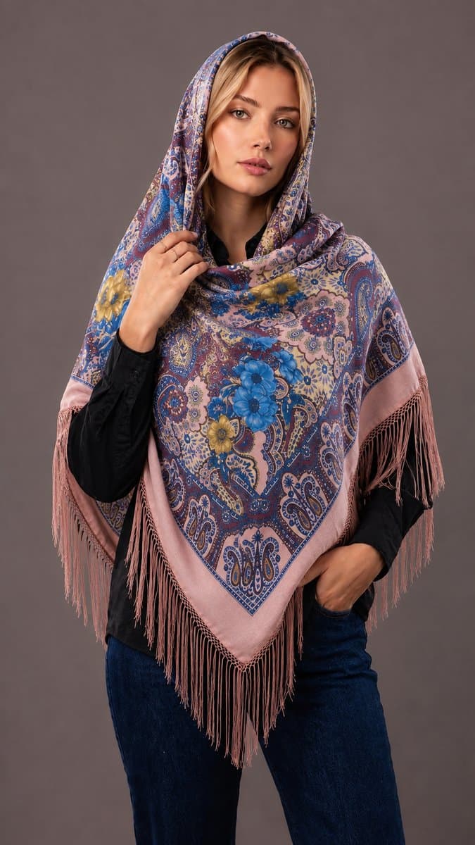 روسری ترکمنی طرح ایتالیایی