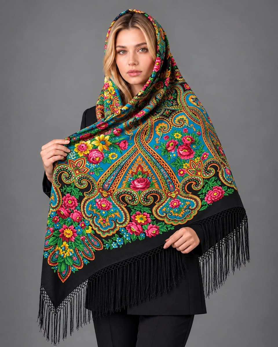 چارقد زیبای پشمی آهویی